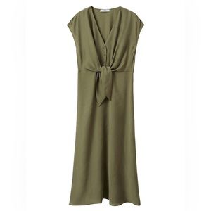 Mango V-Neck Button-Front Midi dress